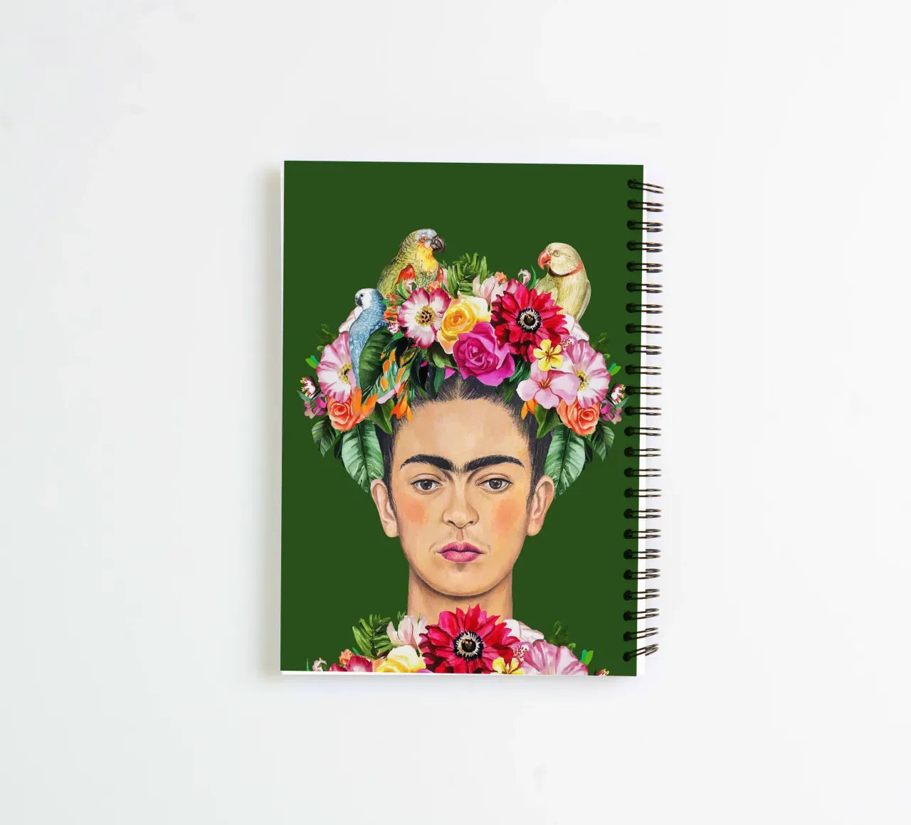 Bird love with Frida spiral notebook by Carinaprint