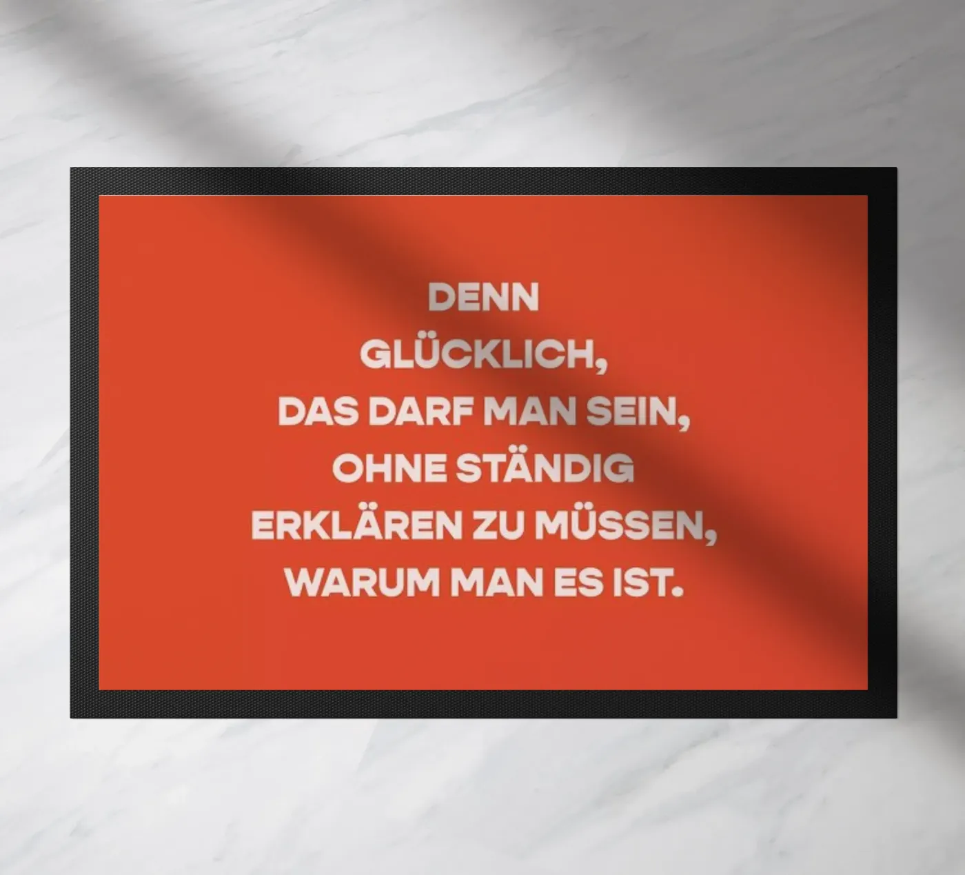 Glücklichsein doormat by vonkopfbisfuss x JUNIQE