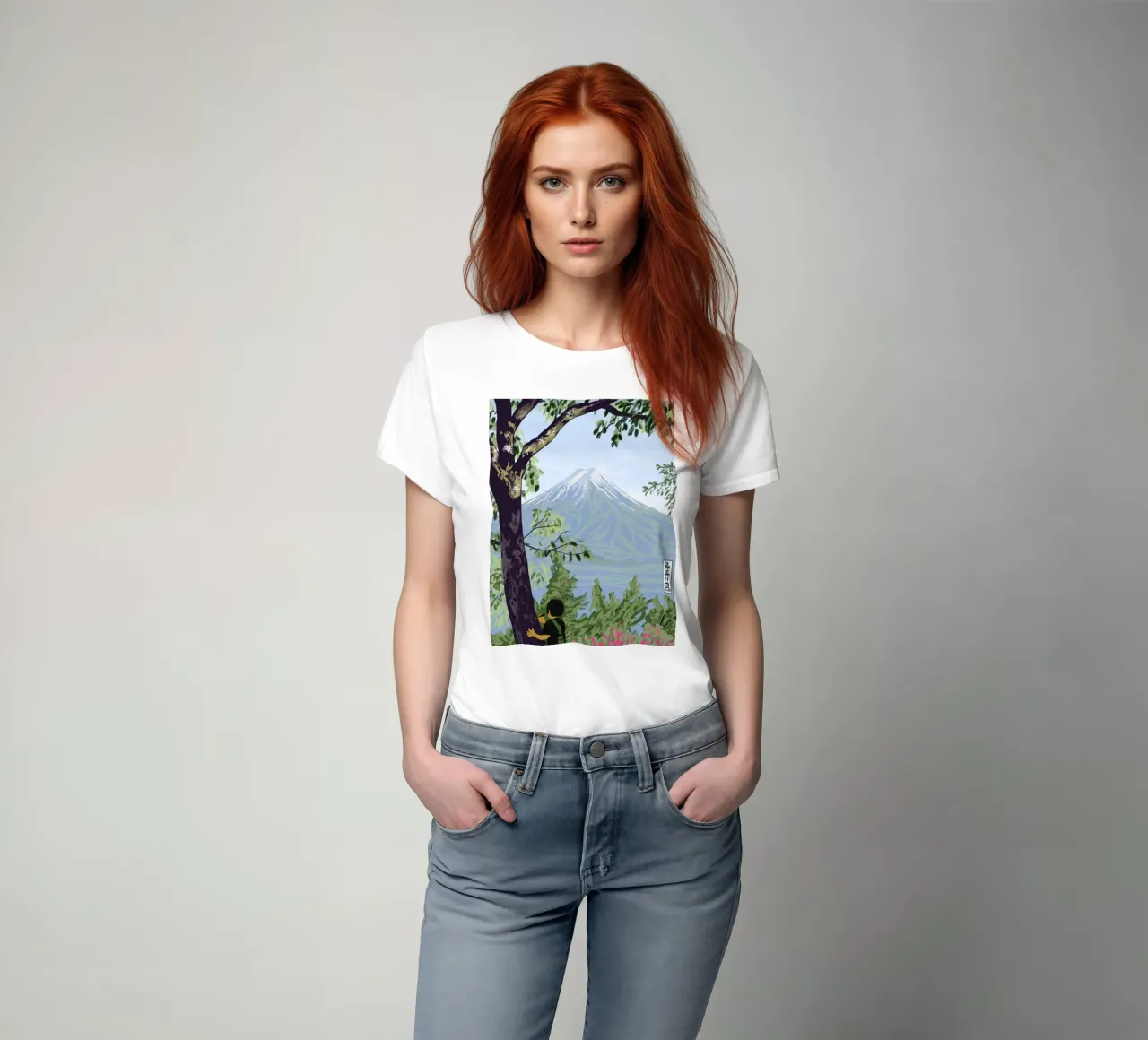 Il monte Fuji e un ragazzo t-shirt da Asobōze