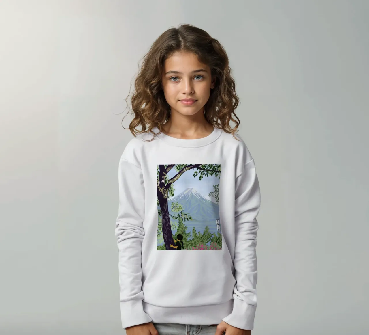 Il monte Fuji e un ragazzo felpa bambino da Asobōze