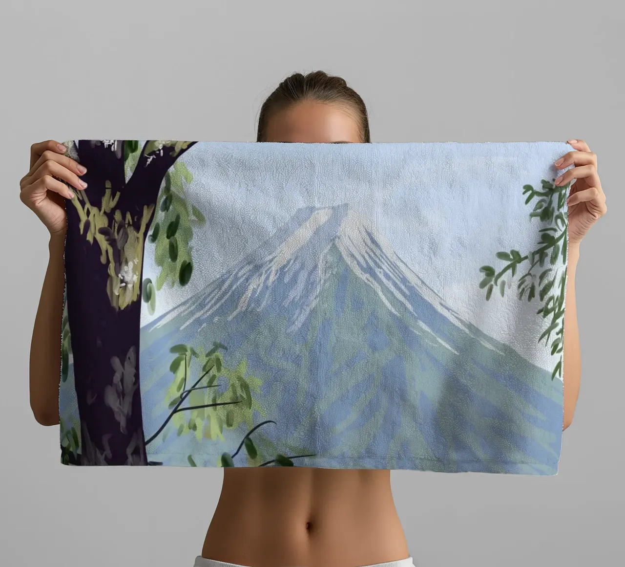 Il monte Fuji e un ragazzo asciugamano da bagno da Asobōze