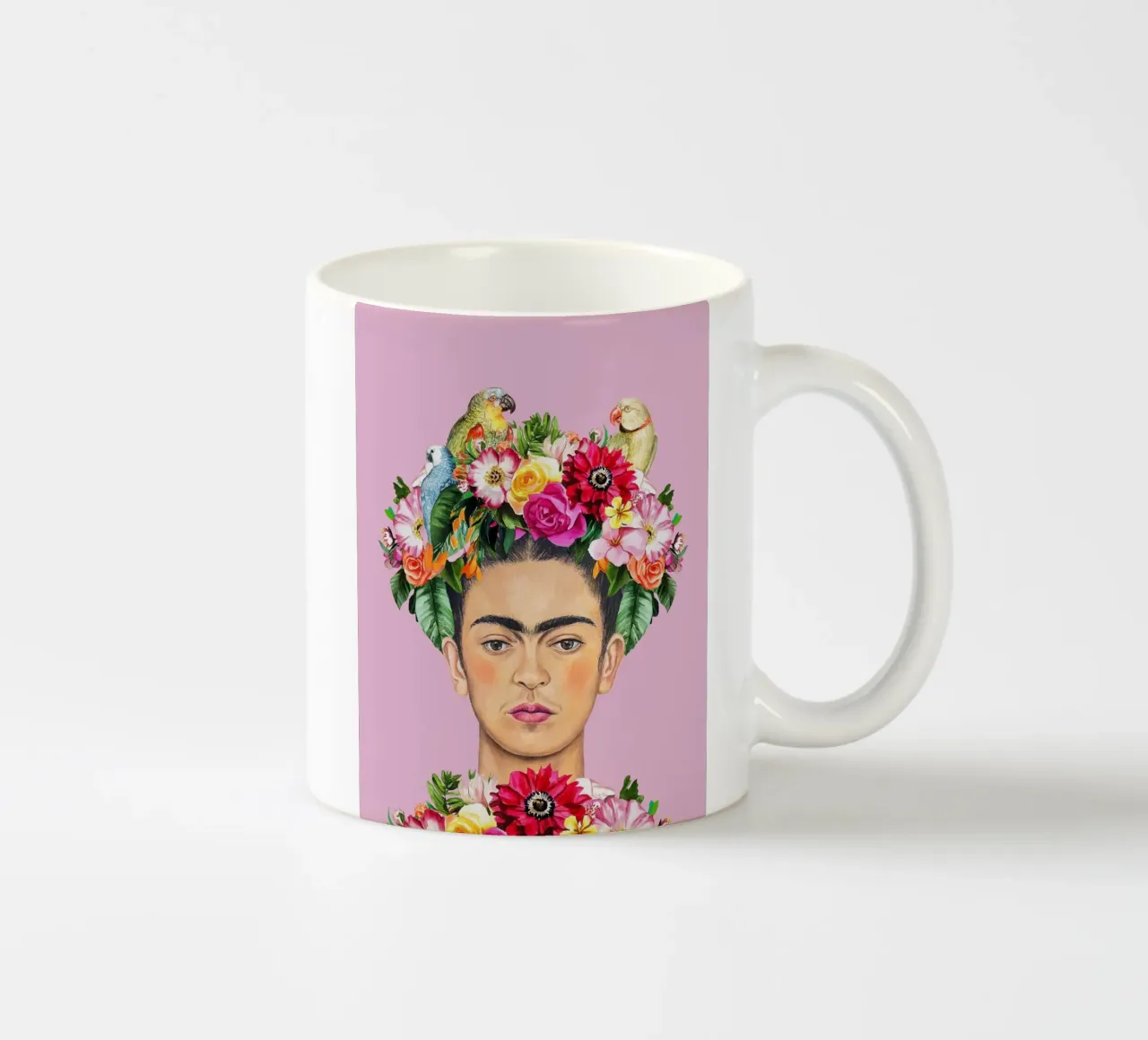 Frida pappagalli e fiori tazza in ceramica da Carinaprint