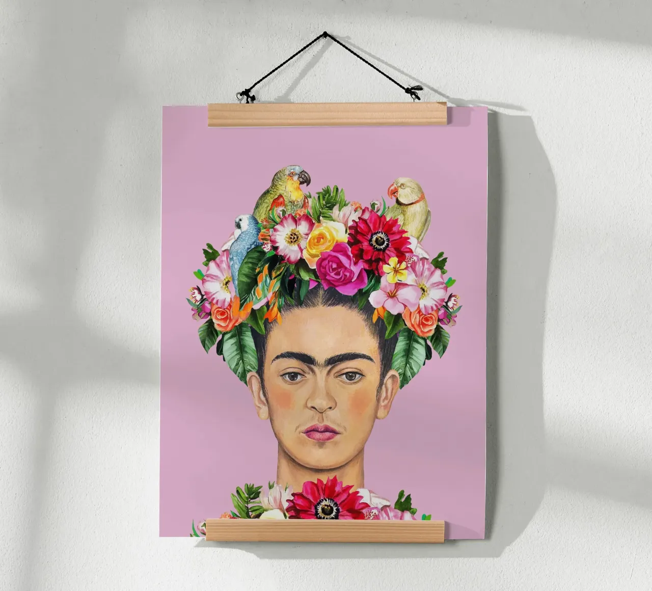 Frida pappagalli e fiori carta hahnemühle da Carinaprint