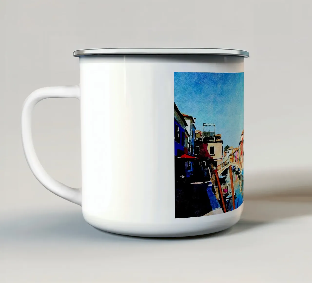 Burano tazza in smalto da Massimo Frascogna