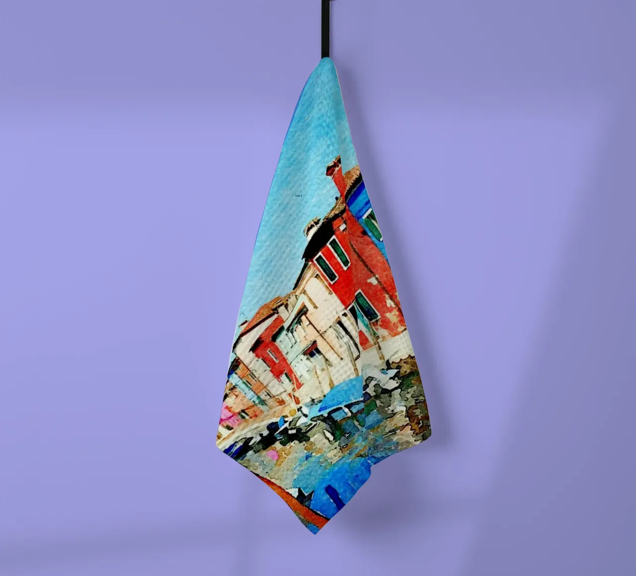 Burano tea towel by Massimo Frascogna