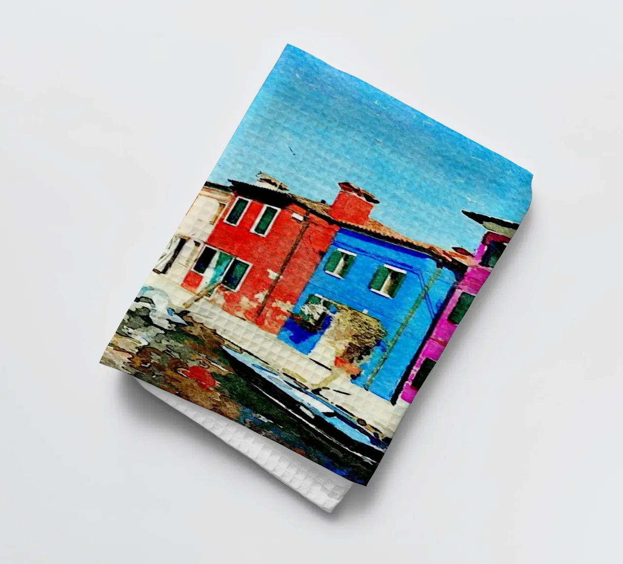 Burano tea towel by Massimo Frascogna