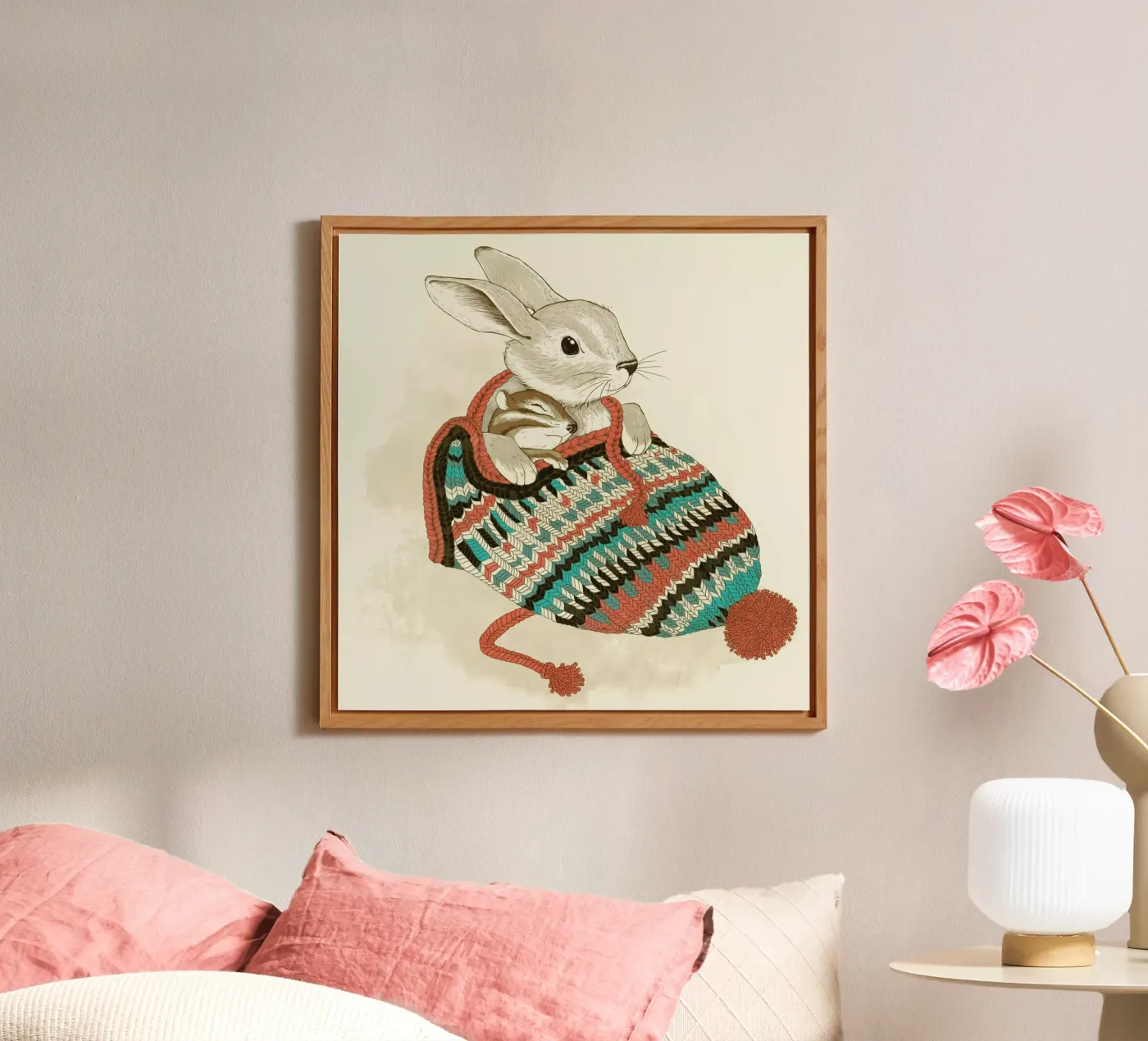 Cozy Chipmunk alluminio dibond da Laura Graves