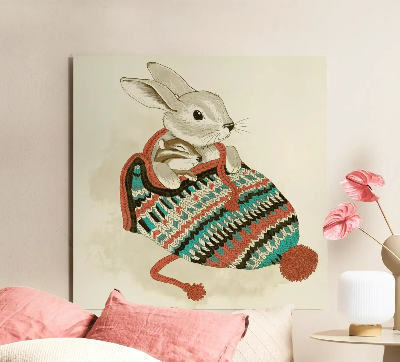 Cozy Chipmunk alluminio dibond da Laura Graves