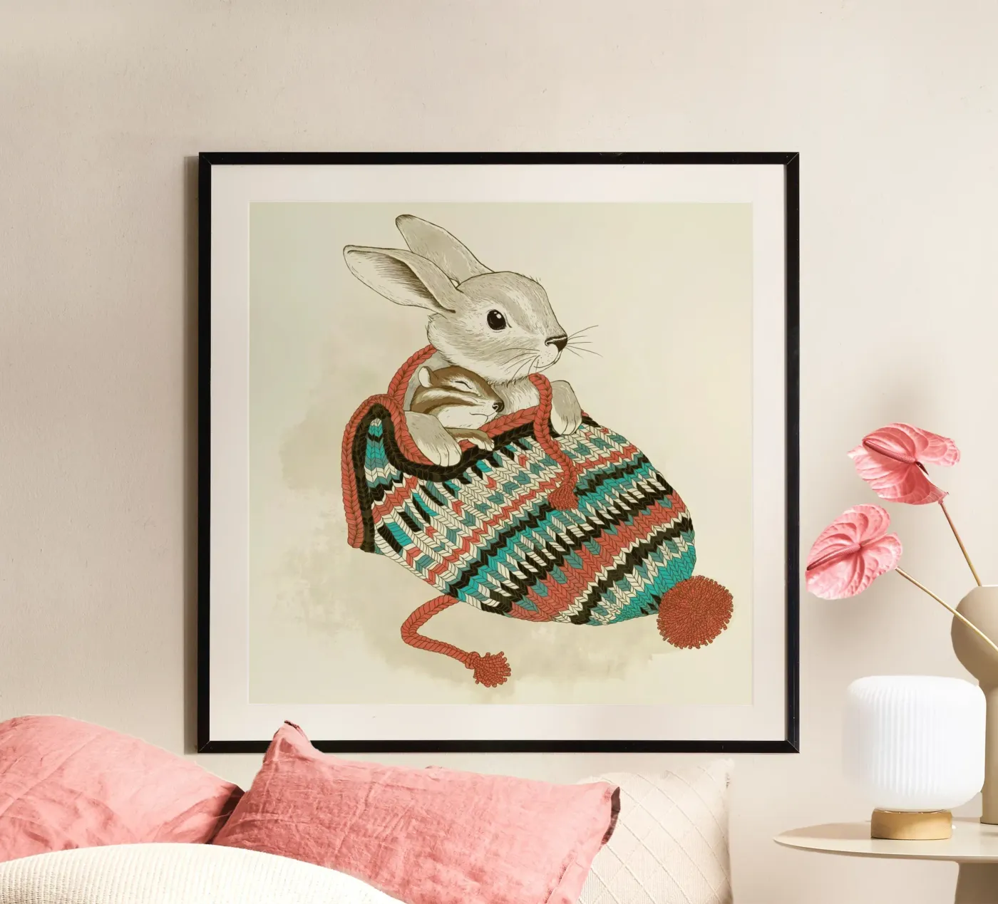 Cozy Chipmunk poster by Laura Graves