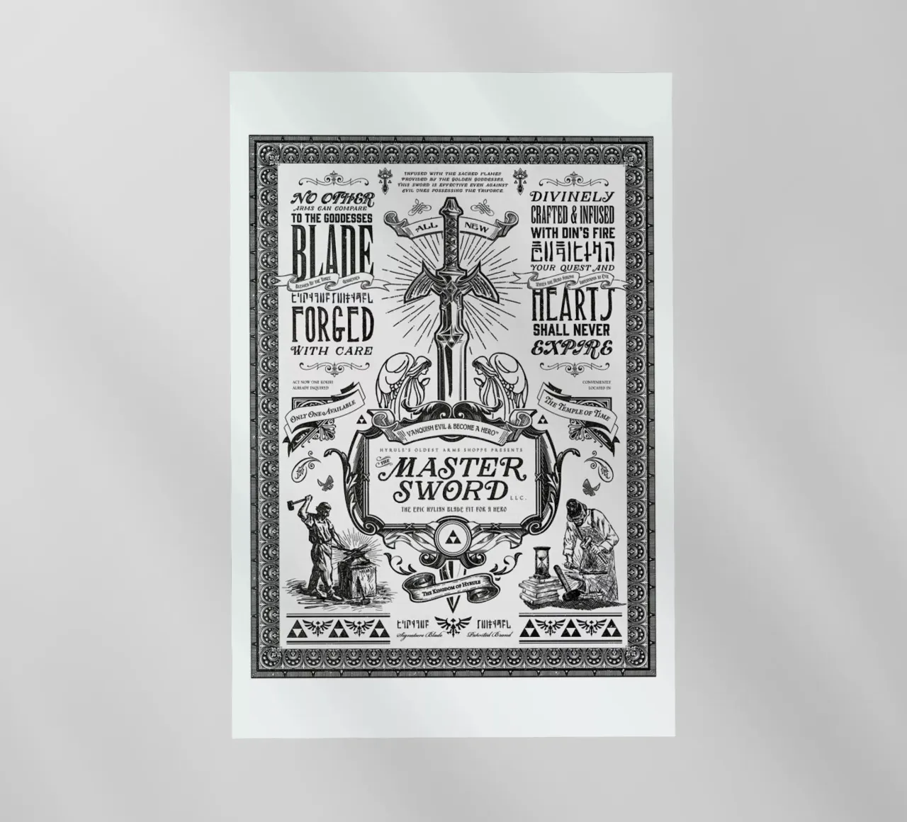 Master Sword Advertisement pellicola backlit da Barrett Biggers