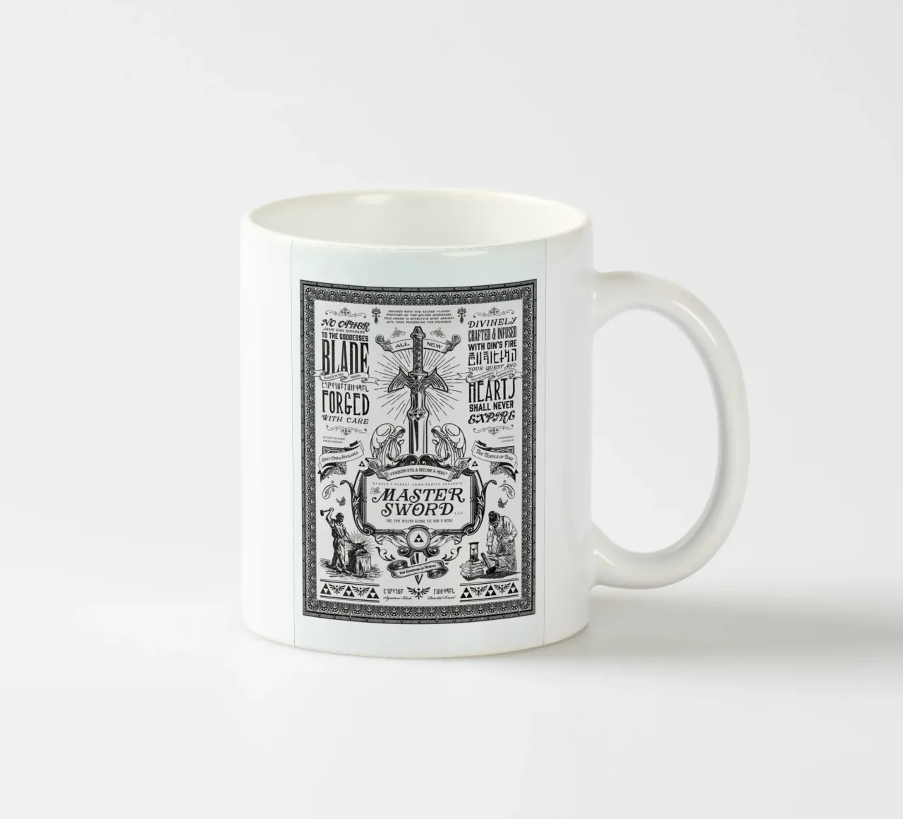 Master Sword Advertisement tazza in ceramica da Barrett Biggers