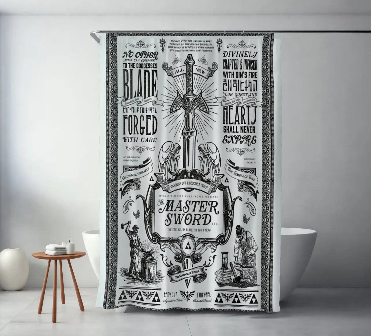 Master Sword Advertisement tenda da doccia da Barrett Biggers