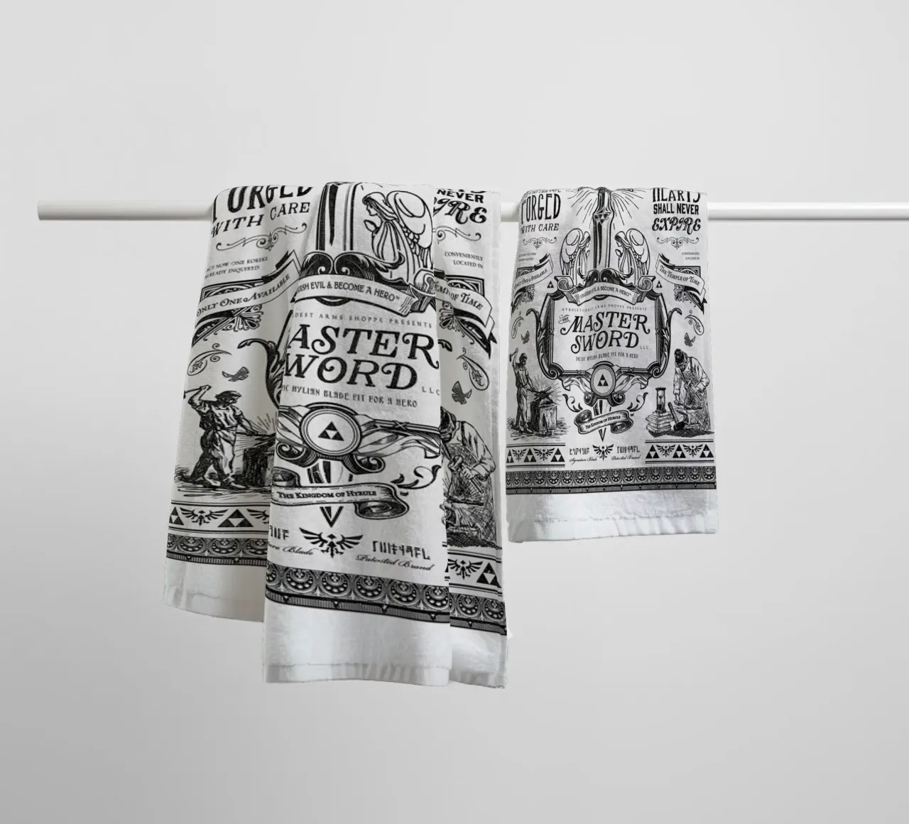 Master Sword Advertisement asciugamano da bagno da Barrett Biggers