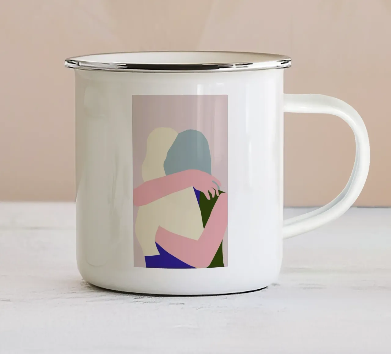 Hug 2 tazza in smalto da Helena Ravenne