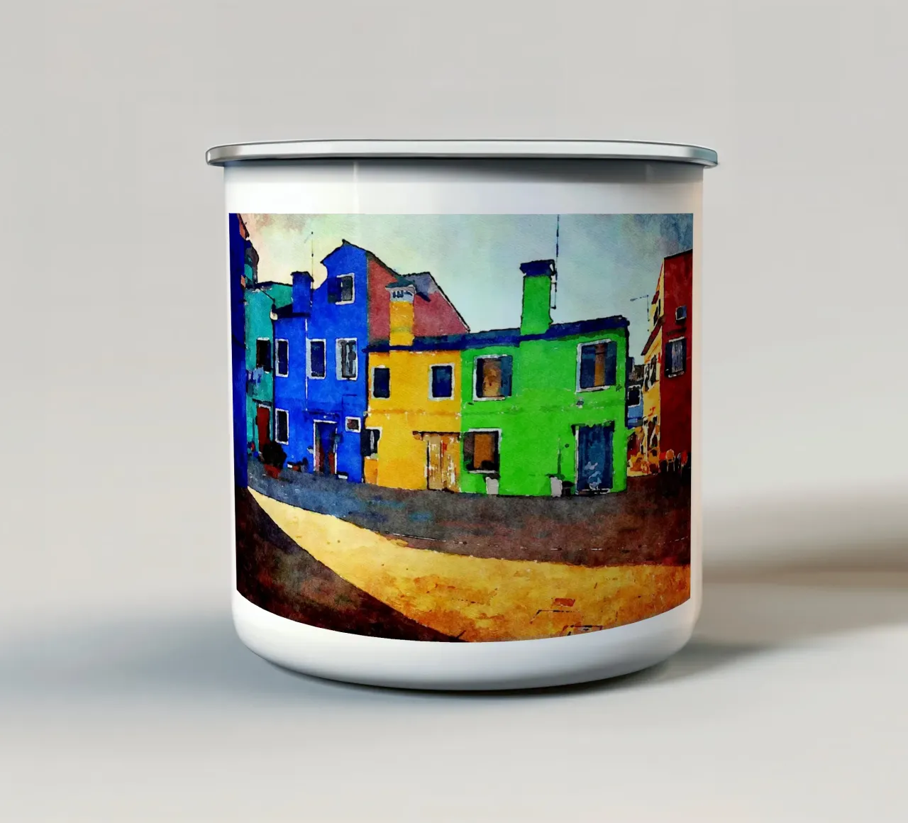 Burano tazza in smalto da Massimo Frascogna