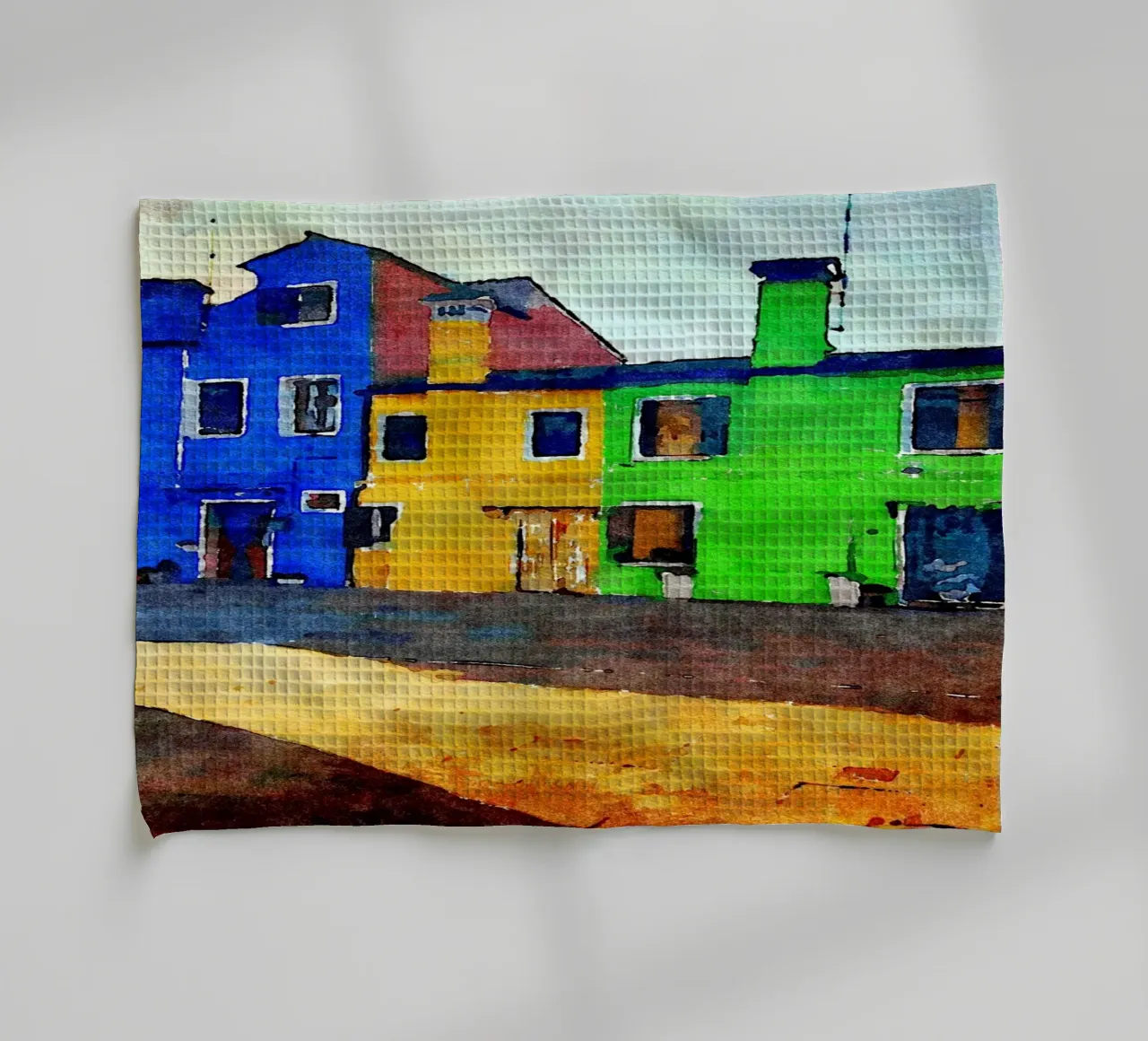 Burano tea towel by Massimo Frascogna