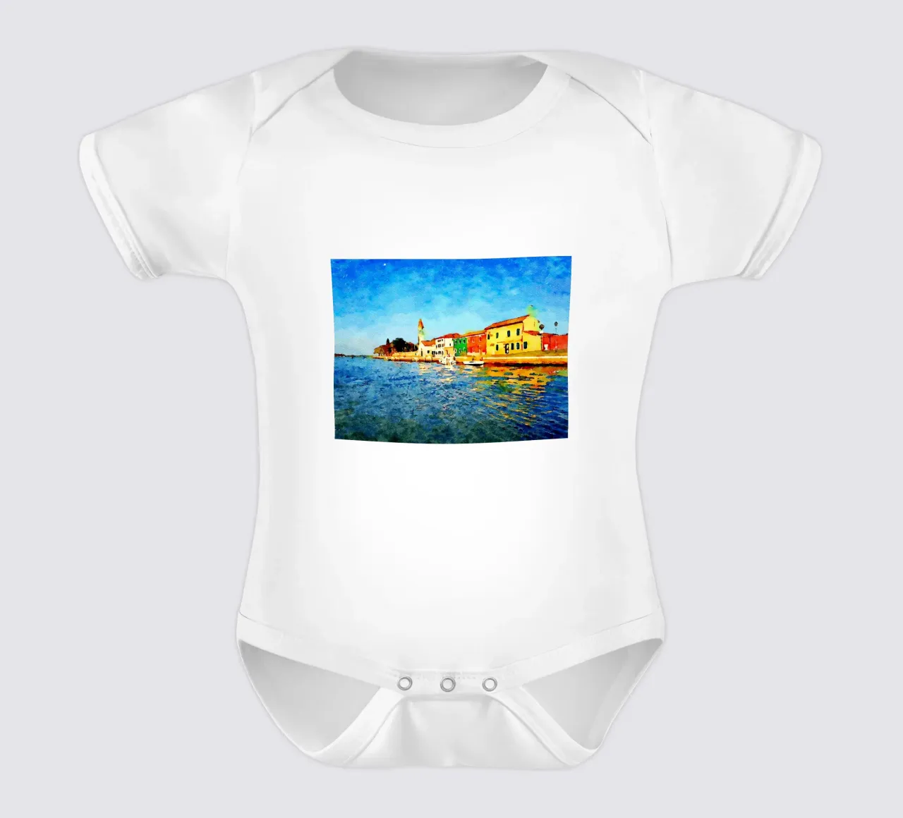 Venice short-sleeve baby romper by Massimo Frascogna