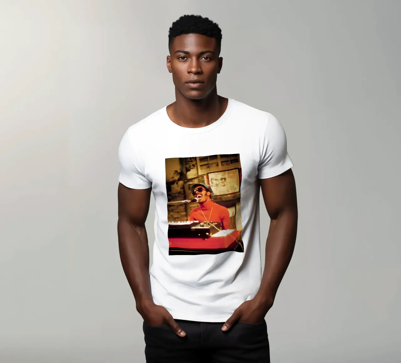 stevie Wonder t-shirt da Low poly art