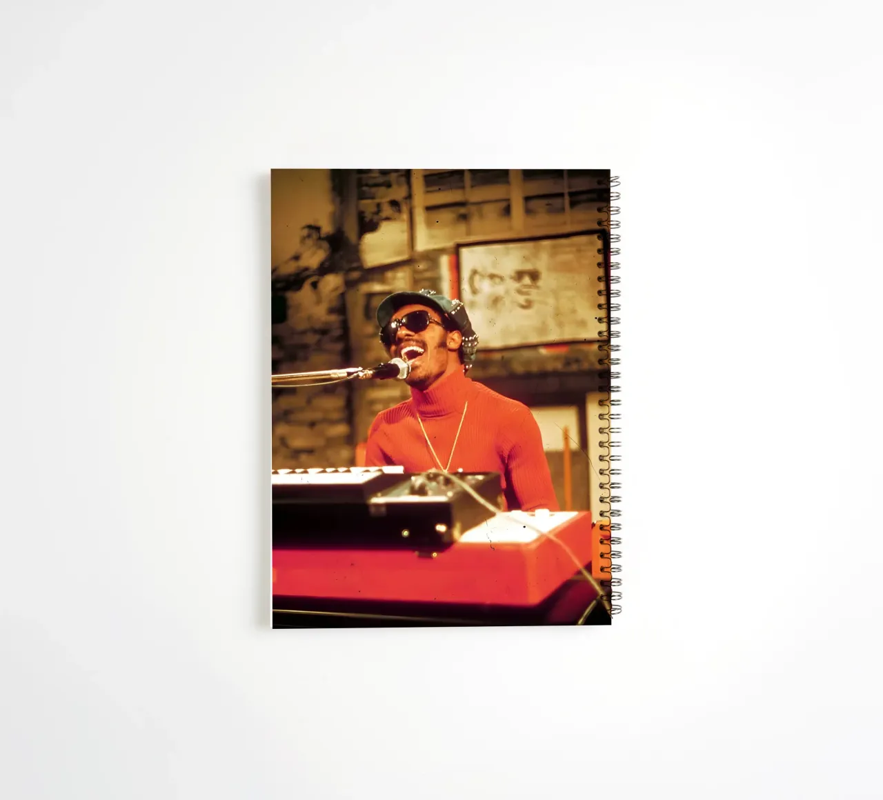 stevie Wonder spiral notebook by Low poly art