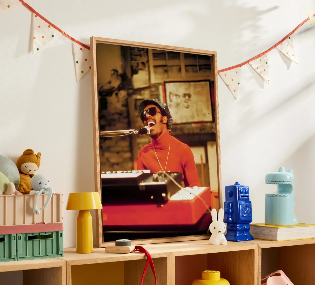 stevie Wonder plexiglass da Low poly art