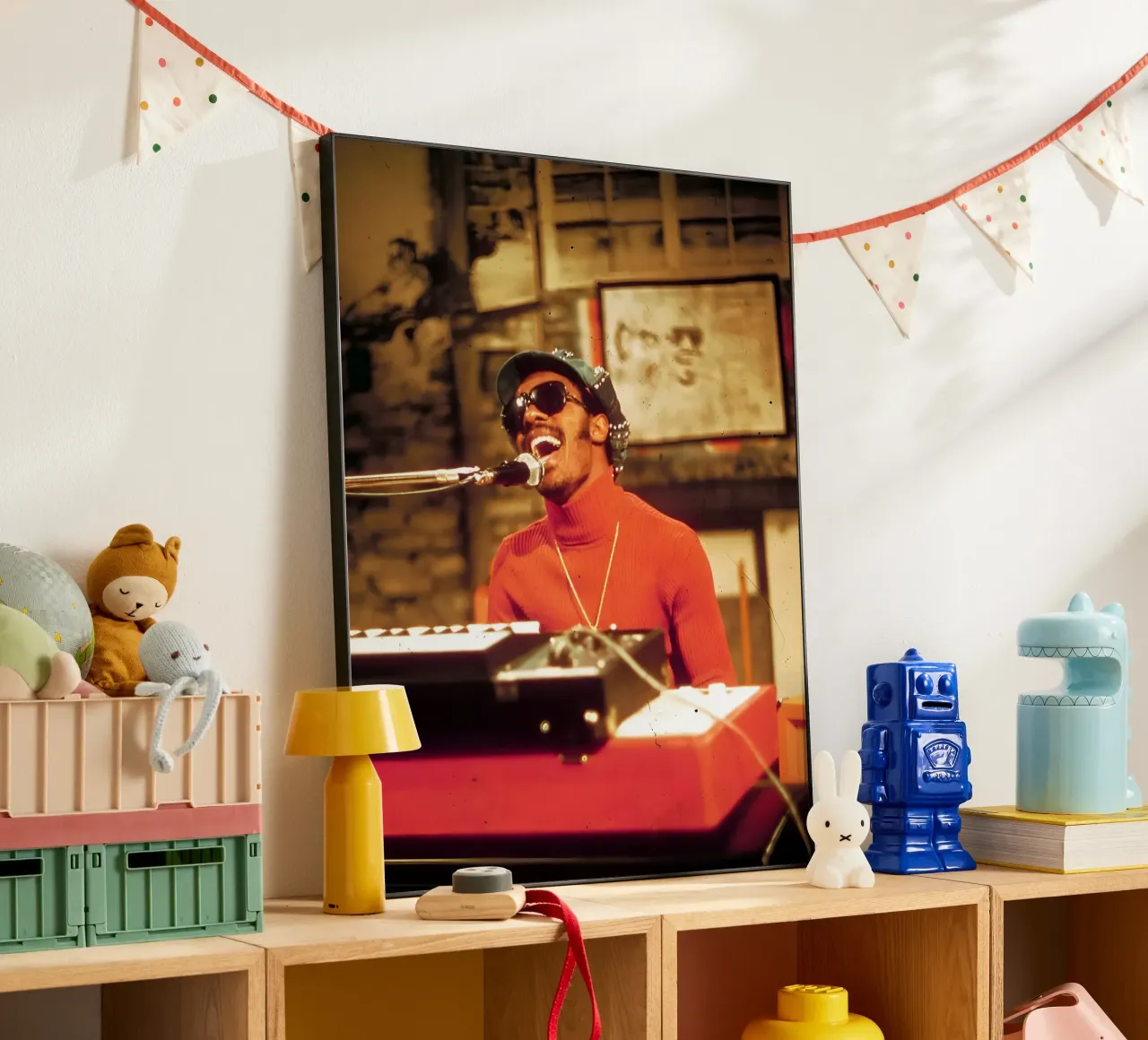stevie Wonder alluminio dibond da Low poly art