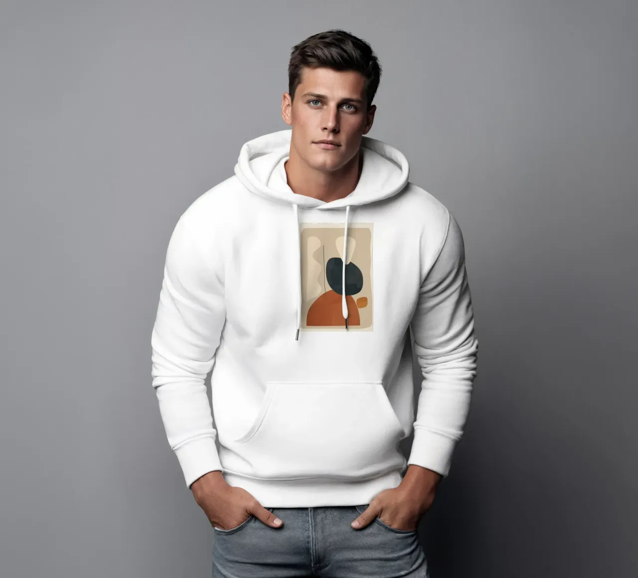 Modern Minimal Shapes 1 felpa con cappuccio da Flow Line