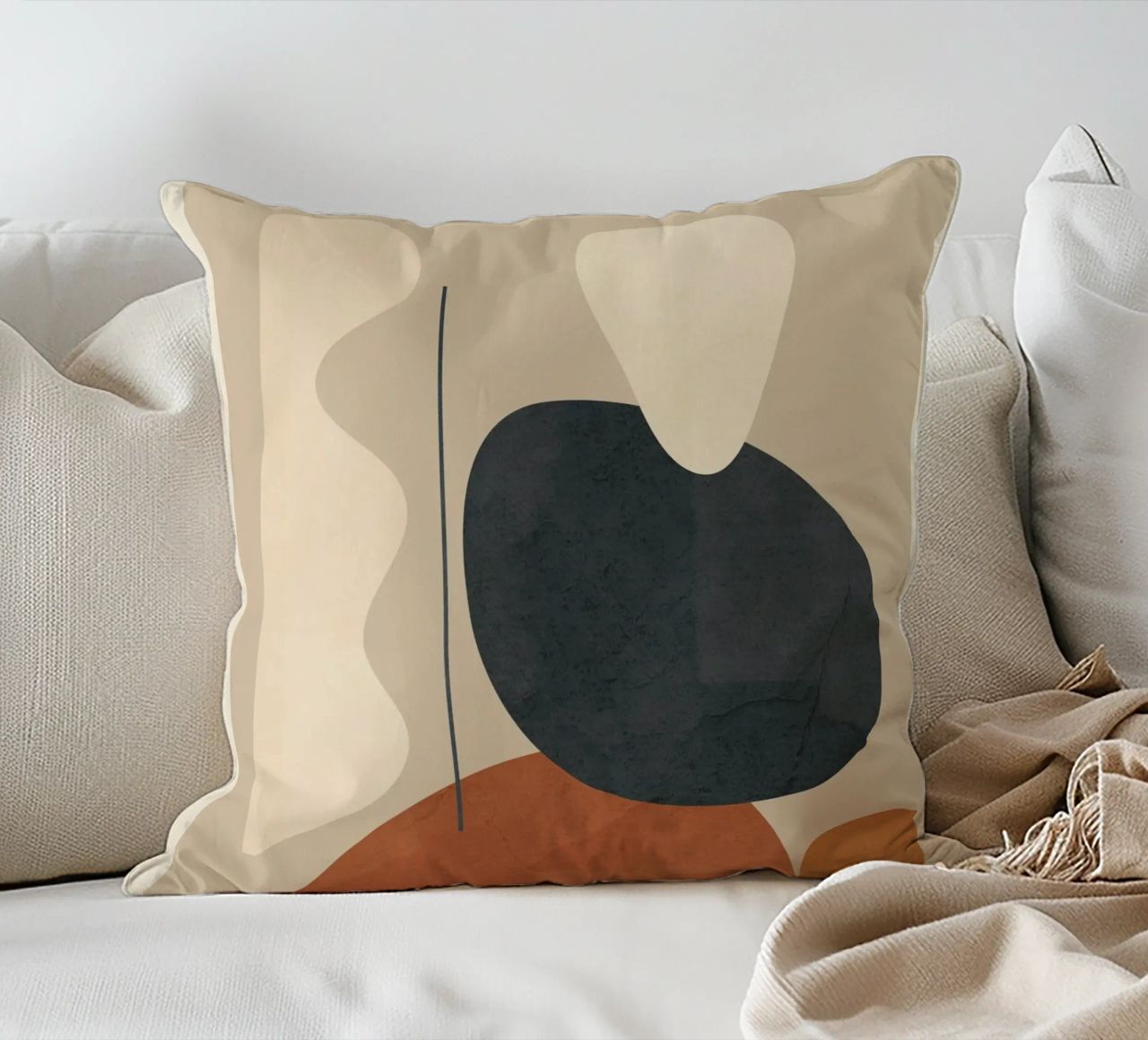 Modern Minimal Shapes 1 cuscino da Flow Line