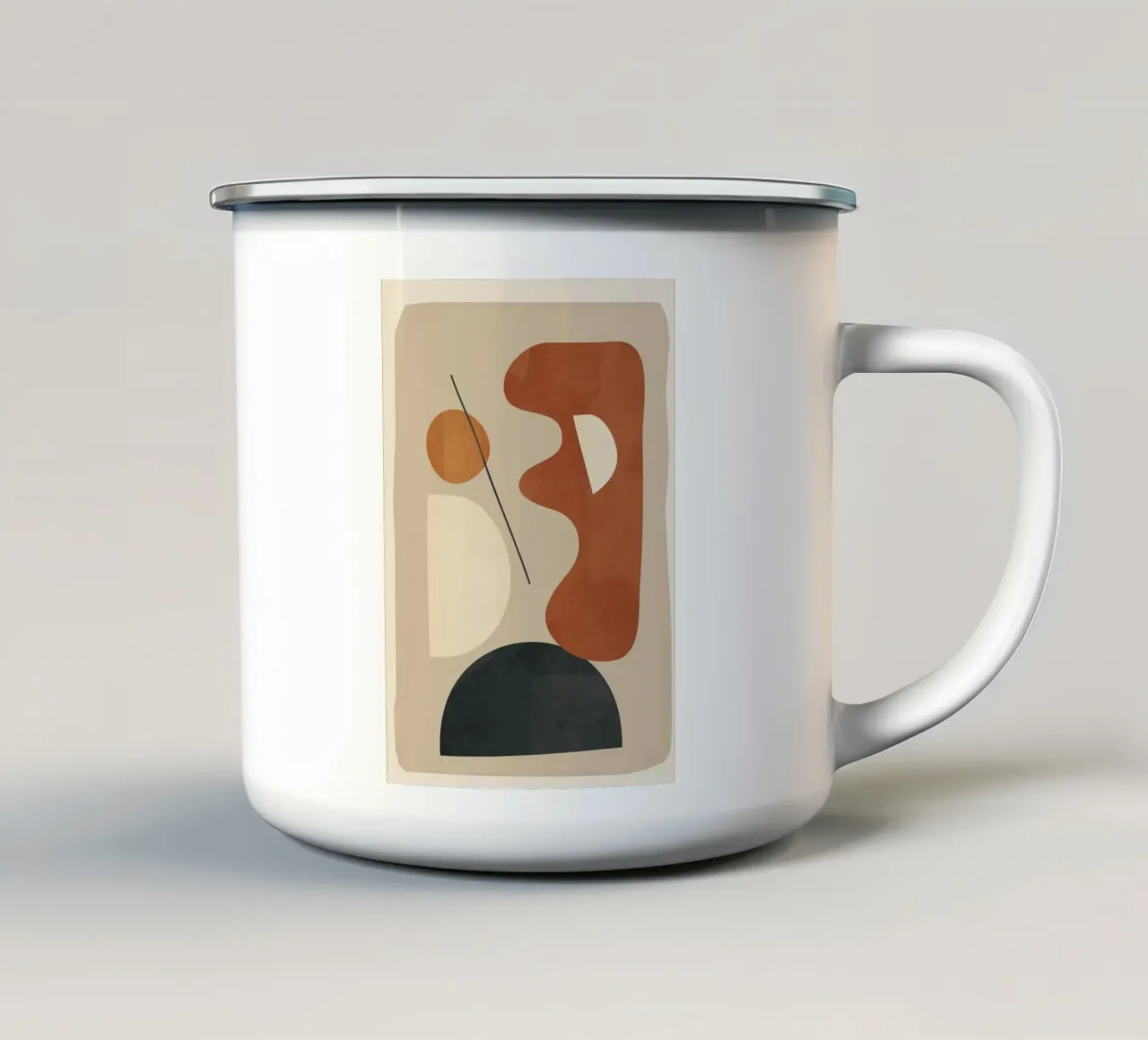 Modern Minimal Shapes 3 emaille mok van Flow Line