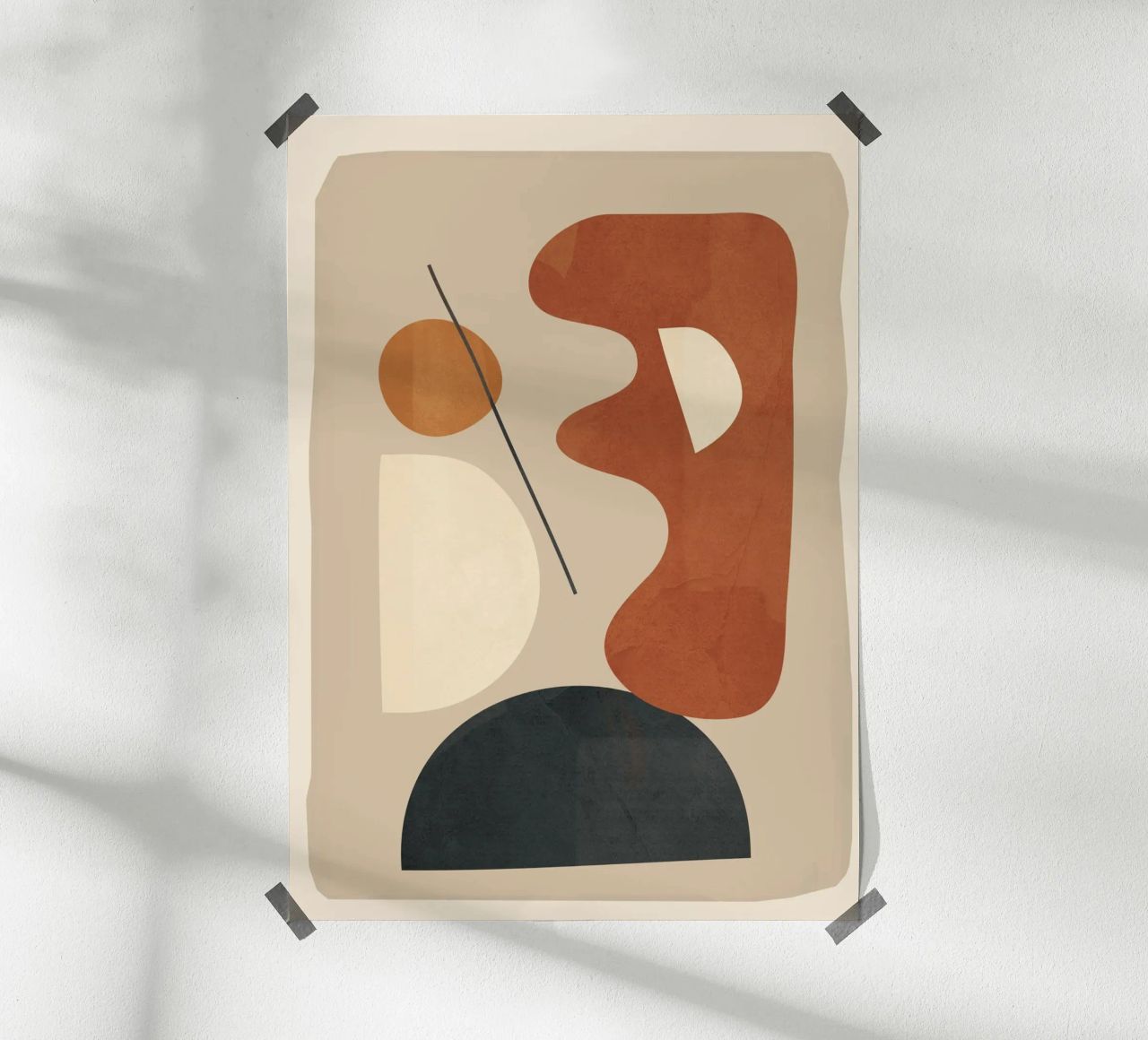 Modern Minimal Shapes 3 carta hahnemühle da Flow Line