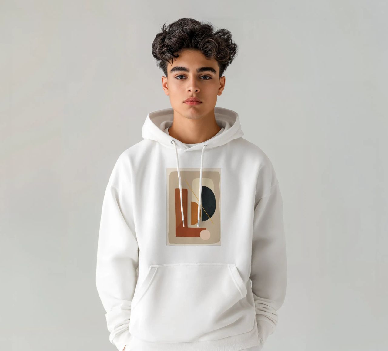 Modern Minimal Shapes 4 felpa con cappuccio da Flow Line