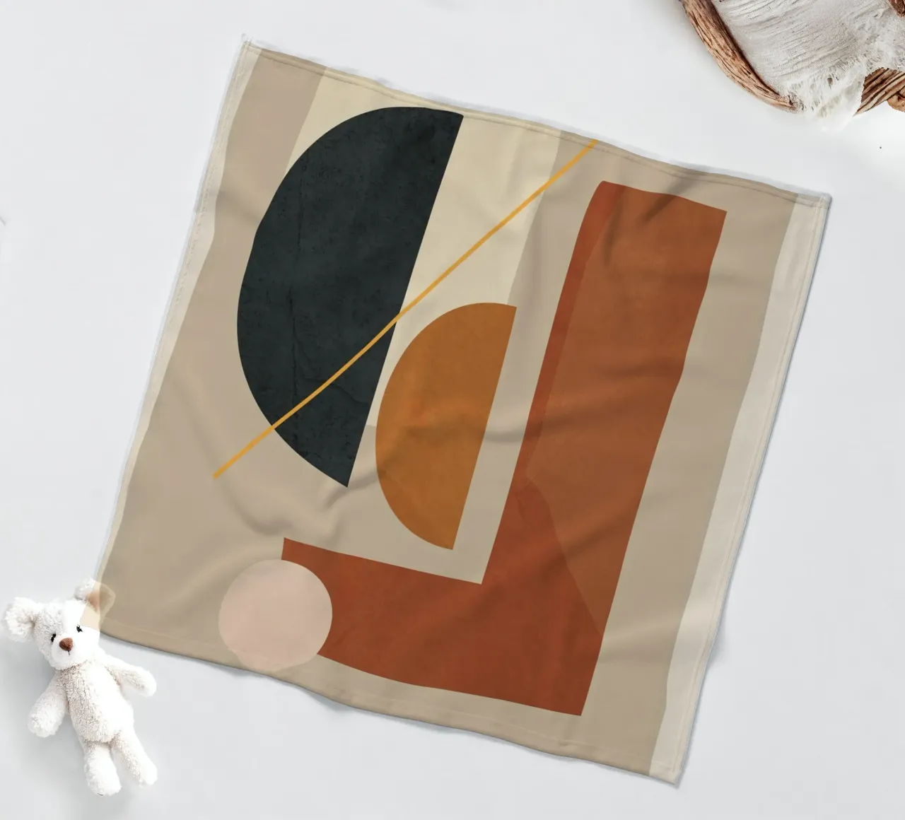 Modern Minimal Shapes 4 manta de franela de Flow Line