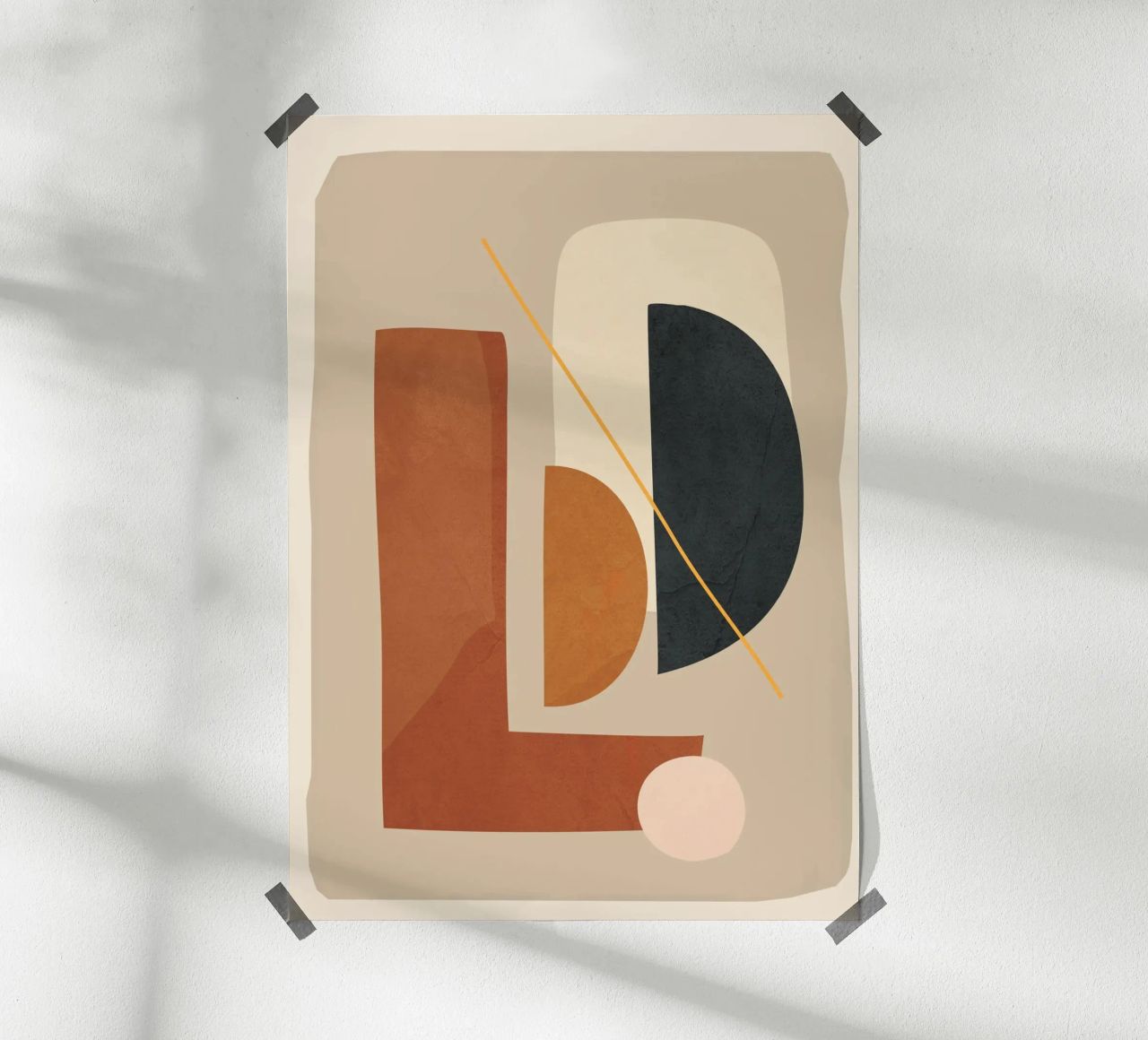 Modern Minimal Shapes 4 carta hahnemühle da Flow Line