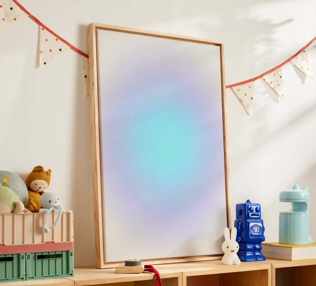 Glow Forms - Blue Aura tela con Cornice a cassetta da SMPLE