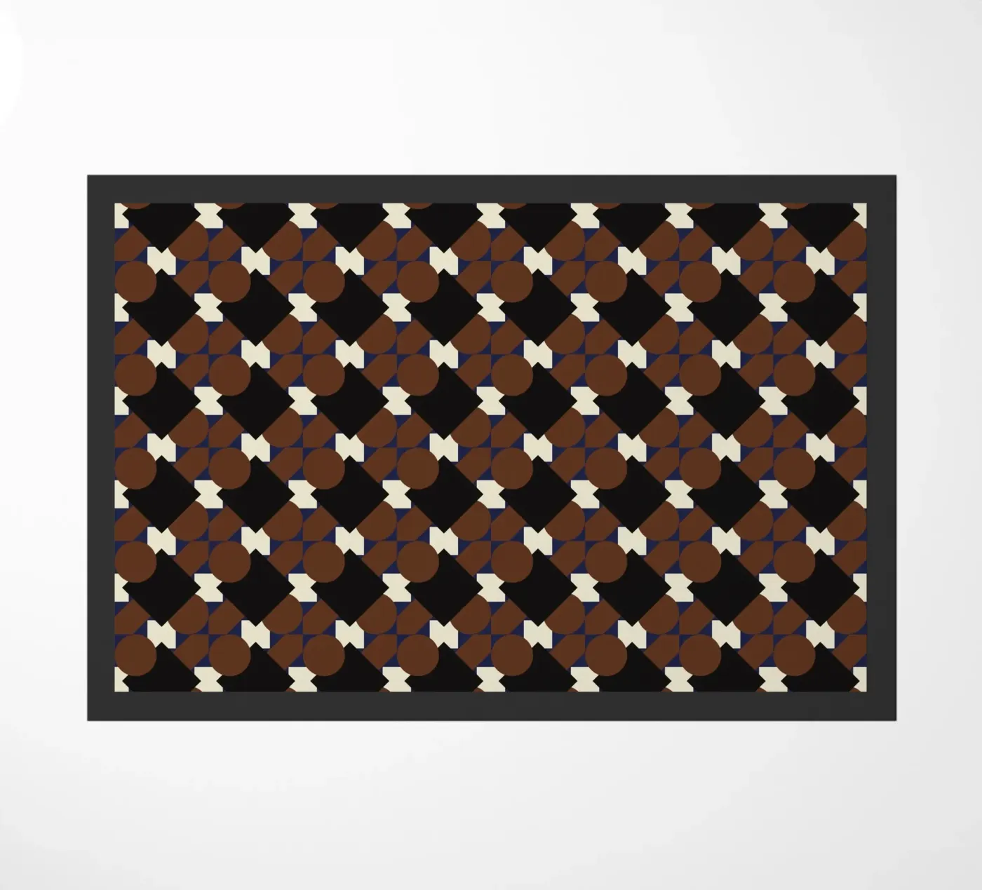 Geometrical pattern brown doormat by Little Dean