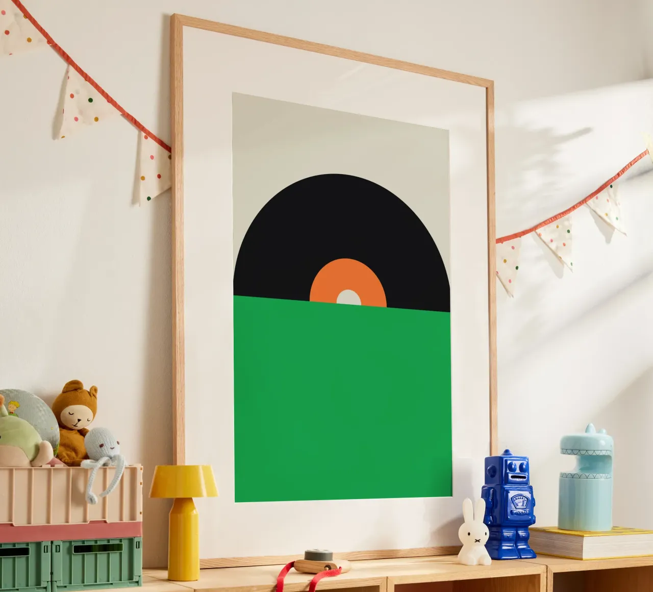 Bauhaus Vinyl Escape poster met aluminium frame van galihstudio