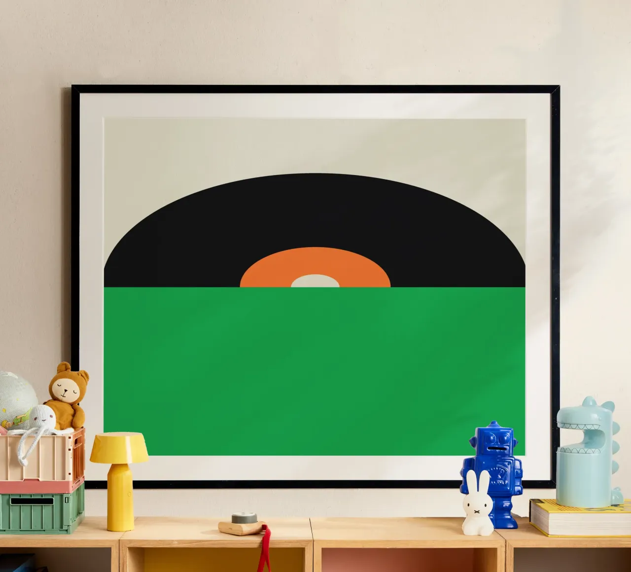 Bauhaus Vinyl Escape poster met aluminium frame van galihstudio