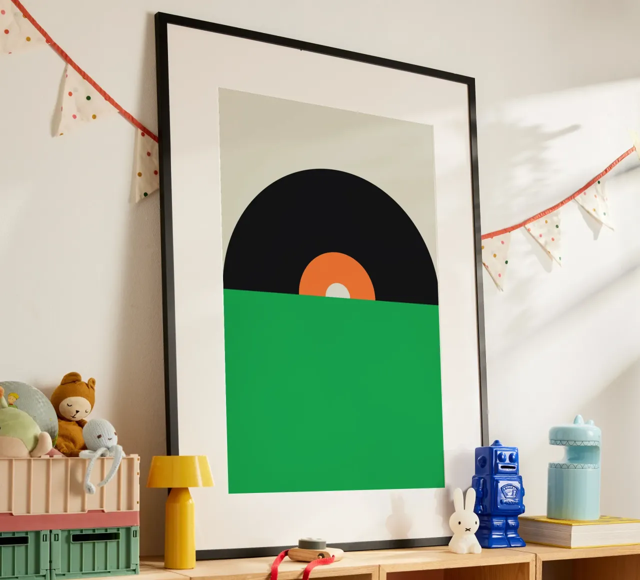 Bauhaus Vinyl Escape poster met aluminium frame van galihstudio