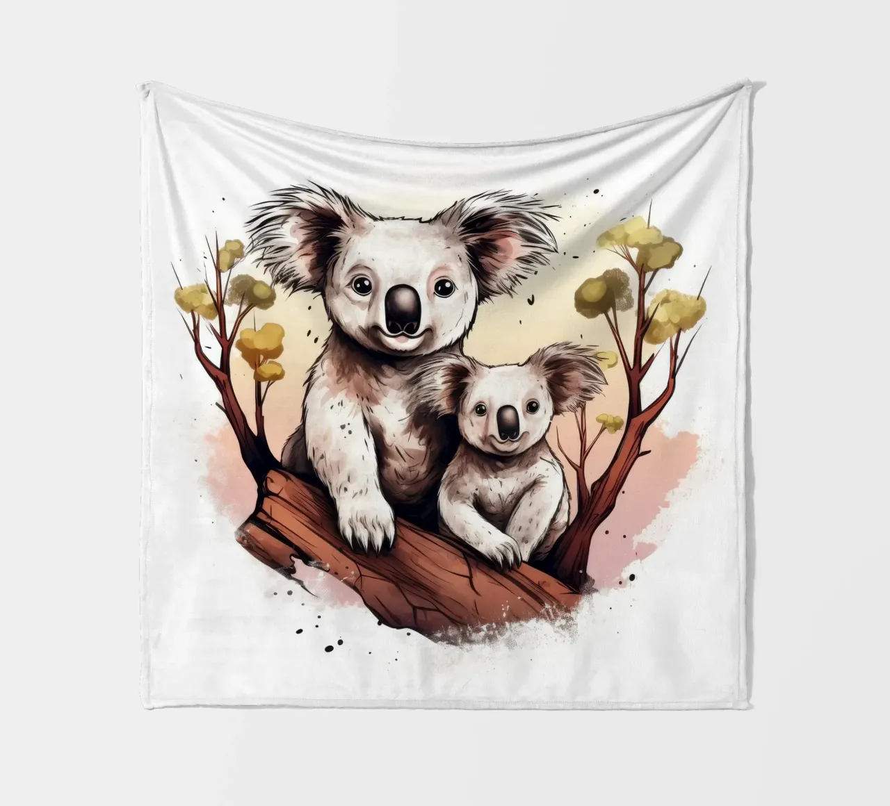 Duo di Koala retrò coperta in pile da Funny Animals