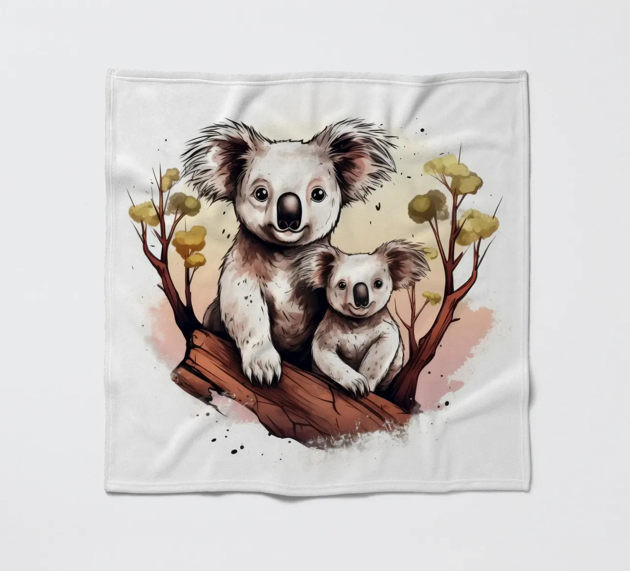 Duo di Koala retrò coperta in pile da Funny Animals