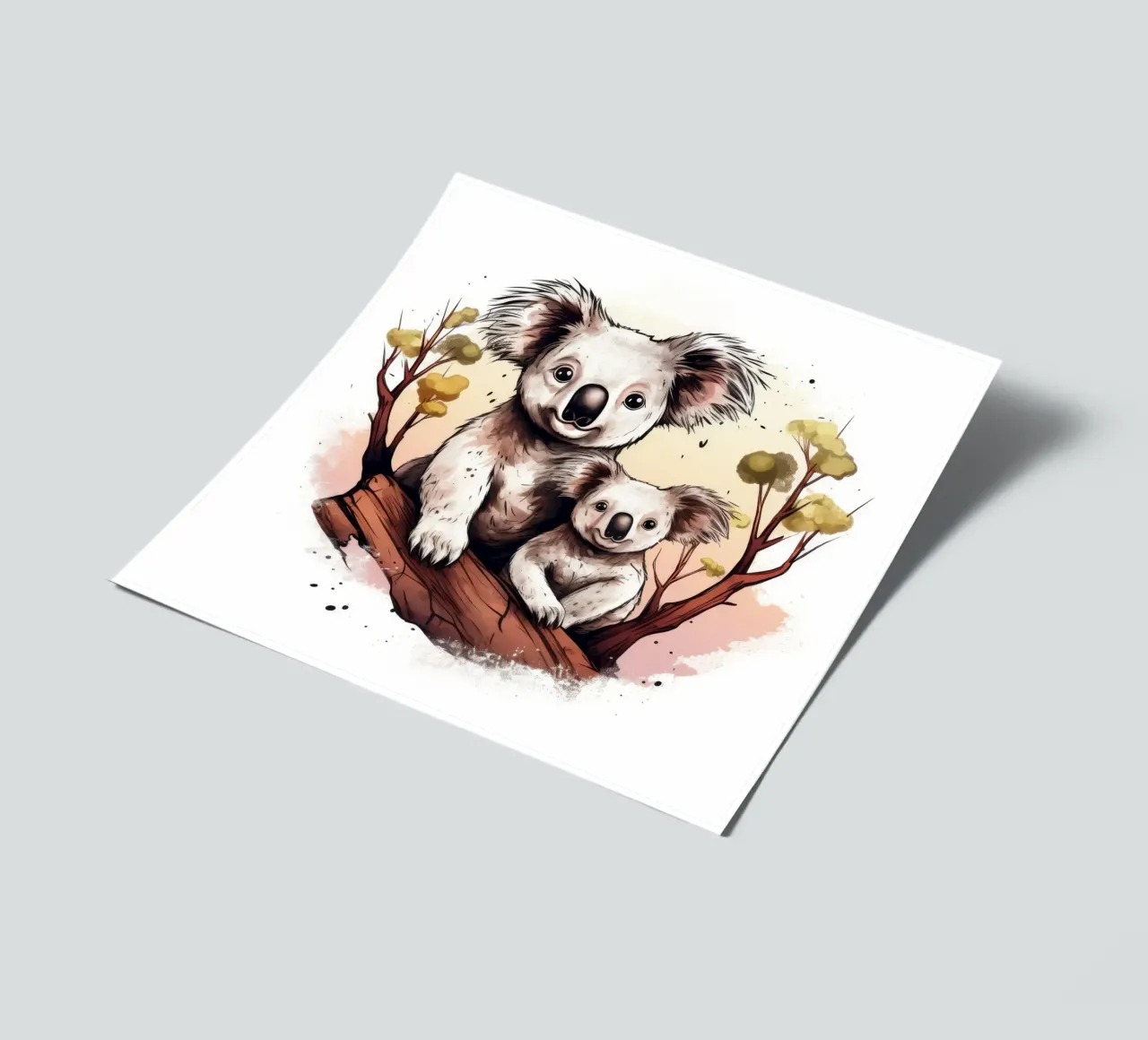 Retro Koala Duo sticker sheet by Funny Animals