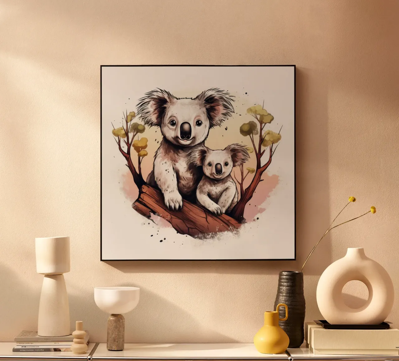 Duo di Koala retrò alluminio dibond da Funny Animals
