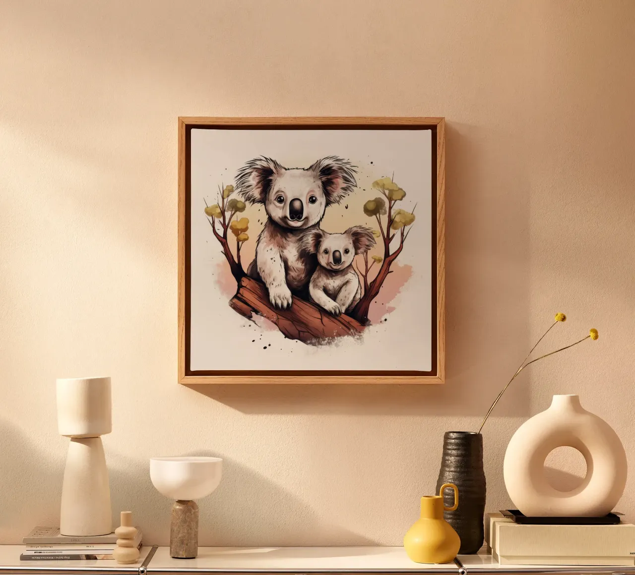 Retro Koala Duo canvas by Funny Animals