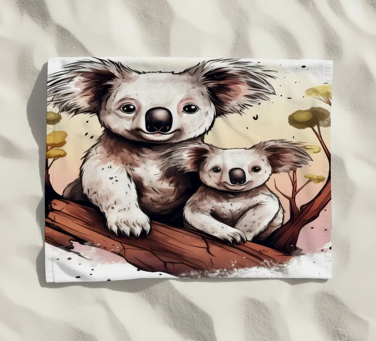 Duo di Koala retrò telo mare da Funny Animals