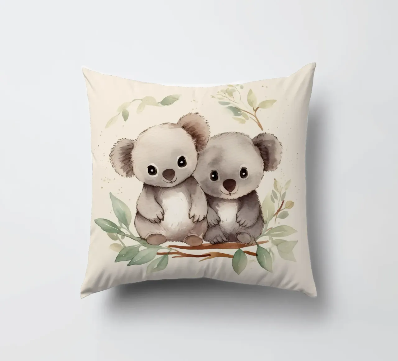 Retro Koala Duo decorative cushion by Funny Animals