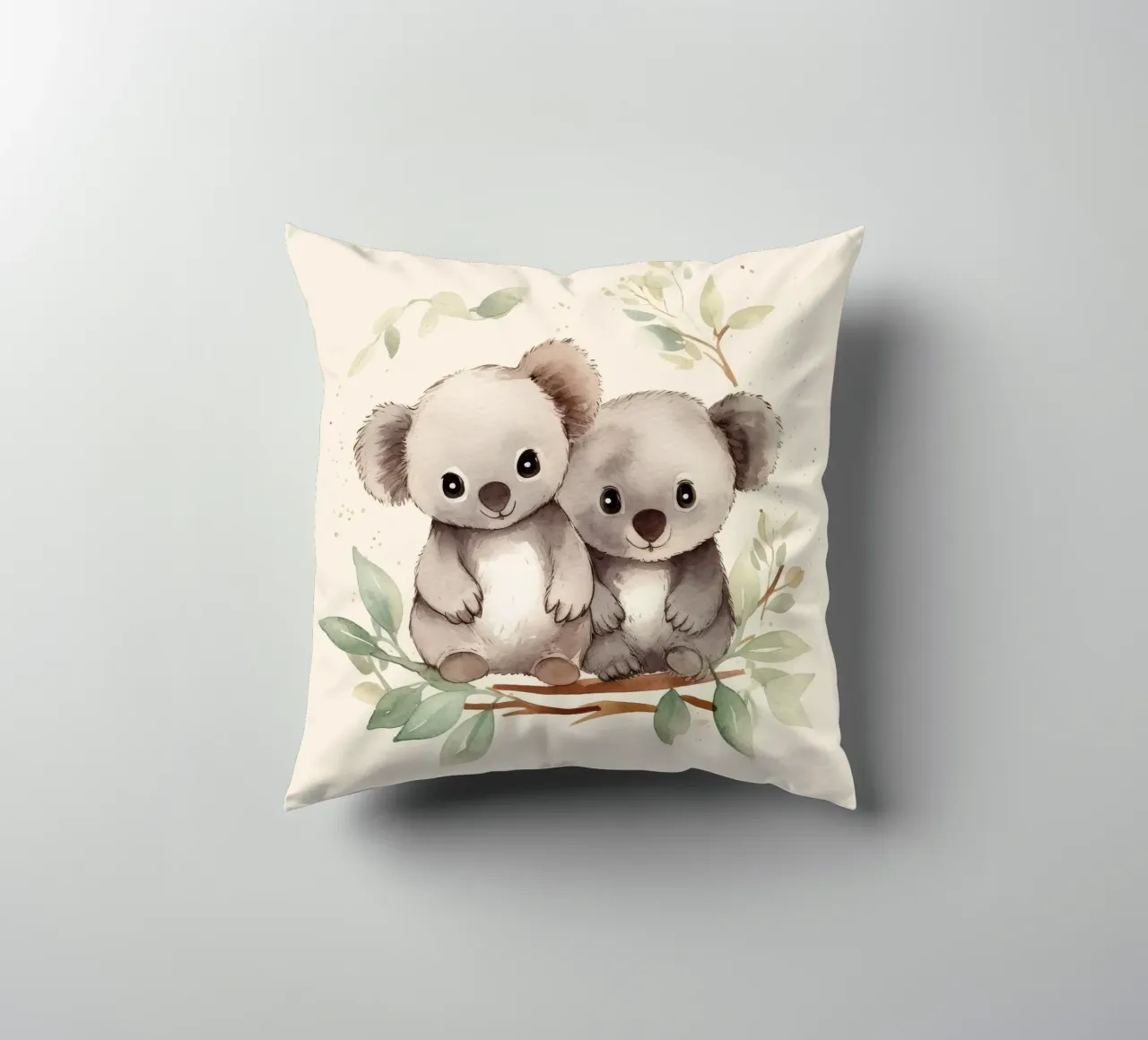 Retro Koala Duo decorative cushion by Funny Animals