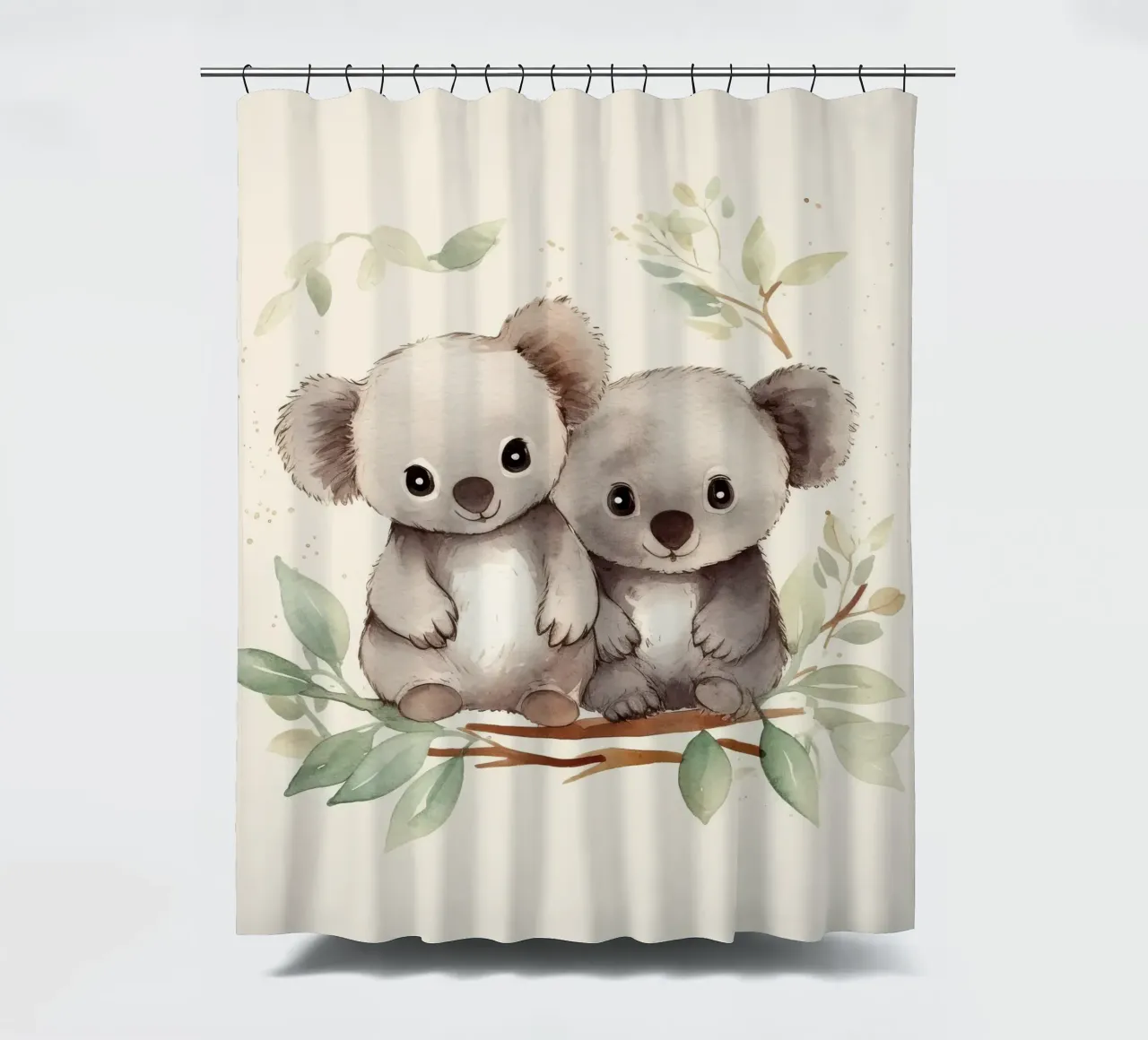 Retro Koala Duo Duschvorhang von Funny Animals