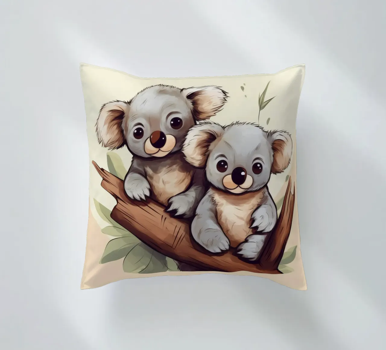 Retro Koala Duo decorative cushion by Funny Animals