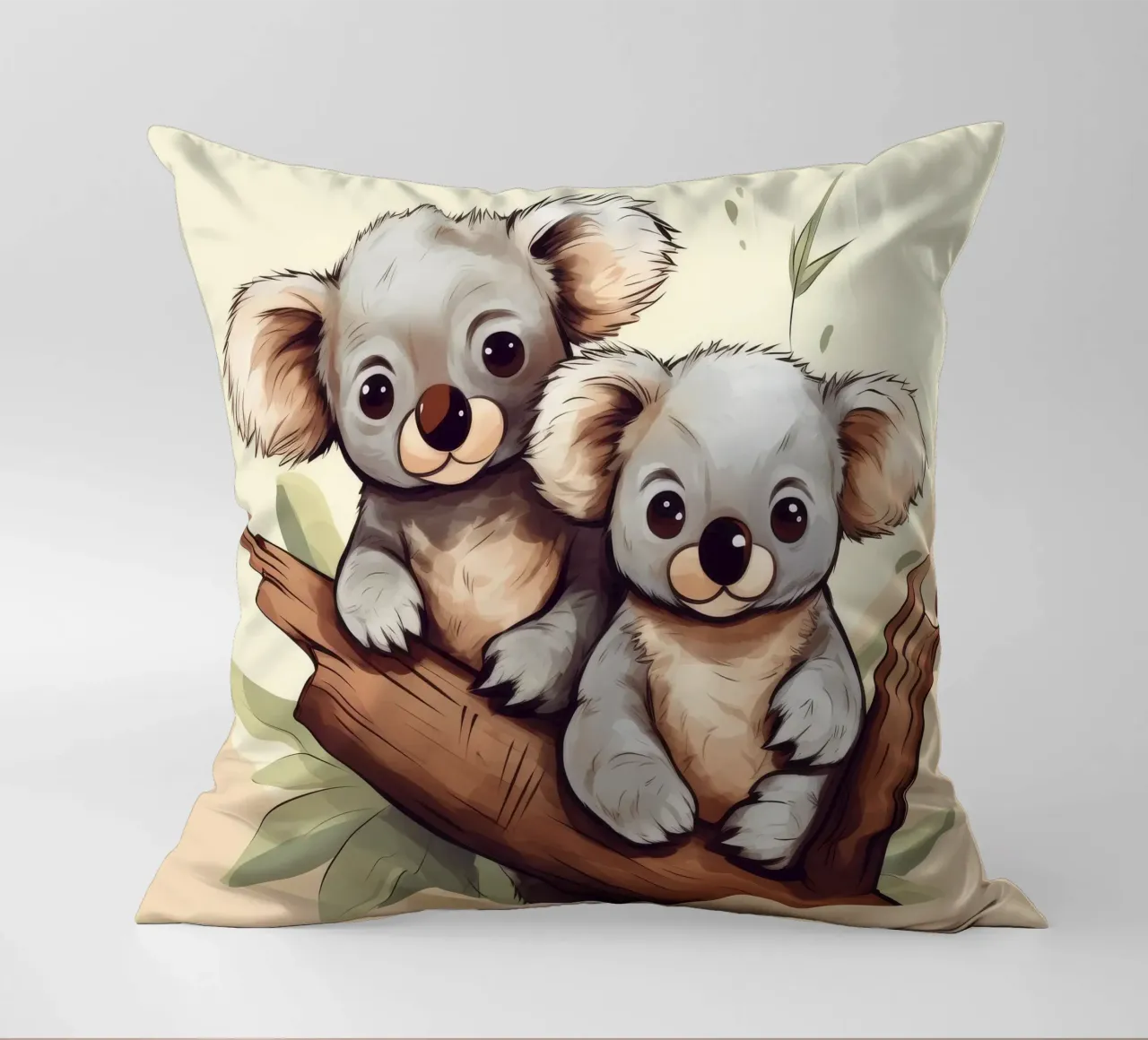 Retro Koala Duo decorative cushion by Funny Animals