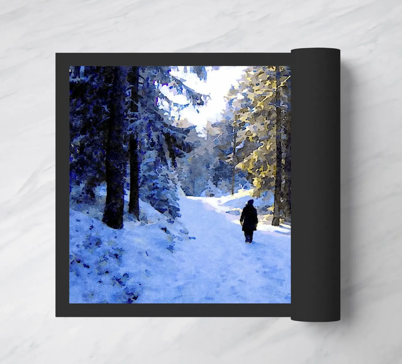 Winter walking Fußmatte von Massimo Frascogna