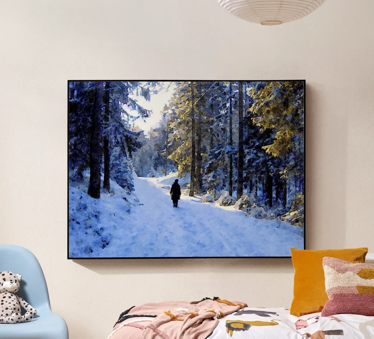 Winter walking acrylic glass by Massimo Frascogna